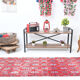 2x8 red classic vintage runner rug, 245x73cm