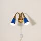 Adjustable brass and lacquered metal wall lamp, Scandinavia, 1960s