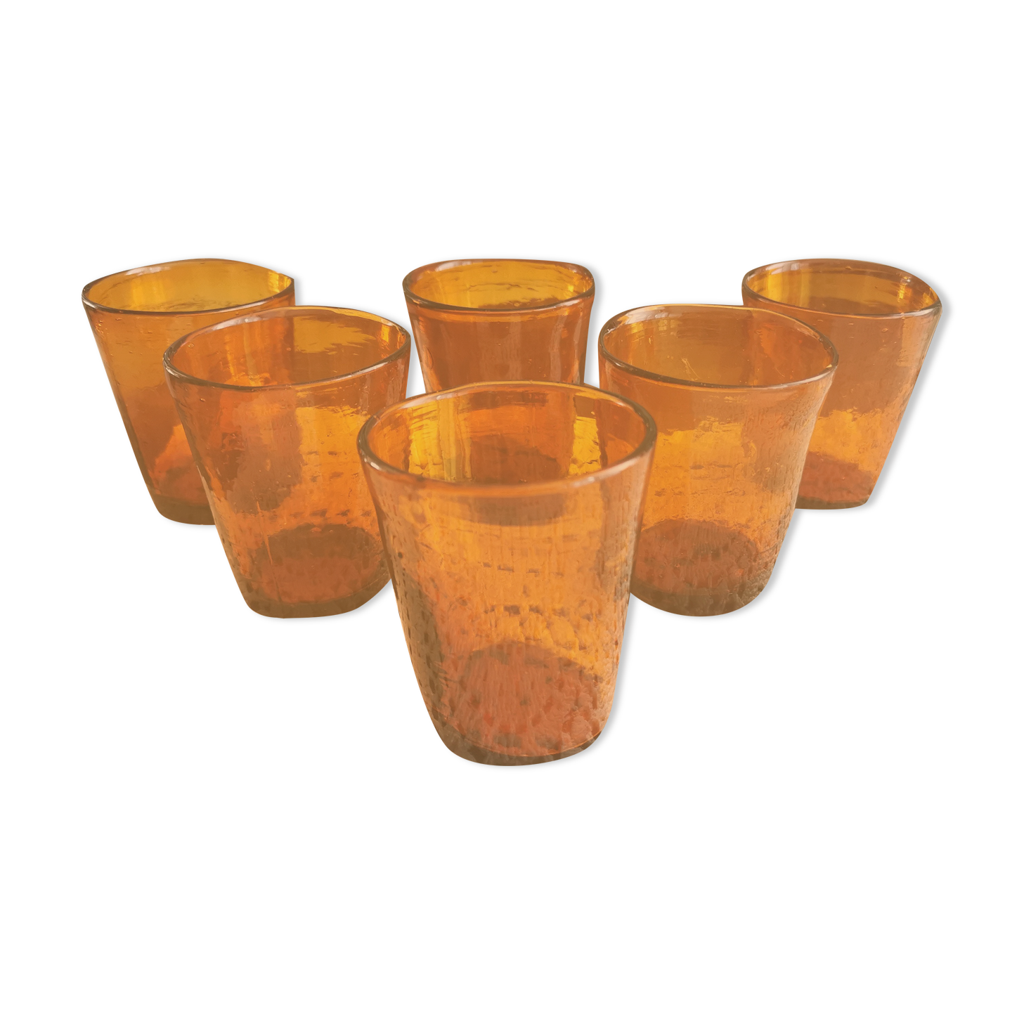 Amber blown glass, 70s