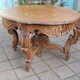 Napoleon III Louis XV style oak table with two extensions, 10 place settings, late 19th century