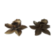 Set of 2 vintage brass flower candle holders NIJHOF Holland