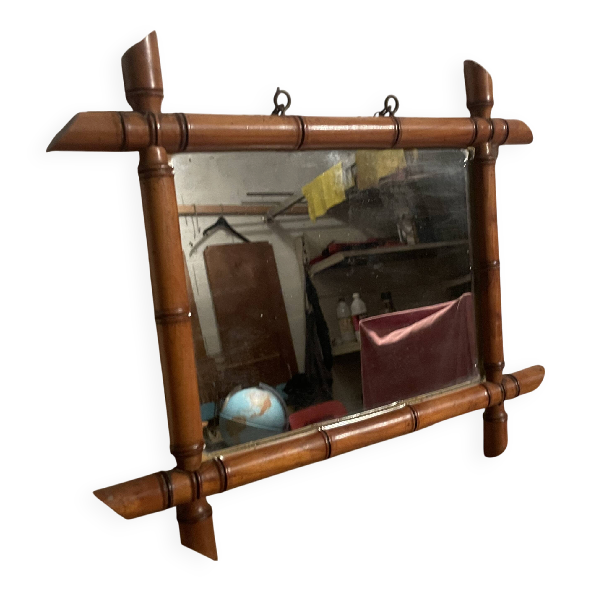 Faux bamboo mirror from the 1960s.