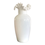 Opaline vase scalloped neck