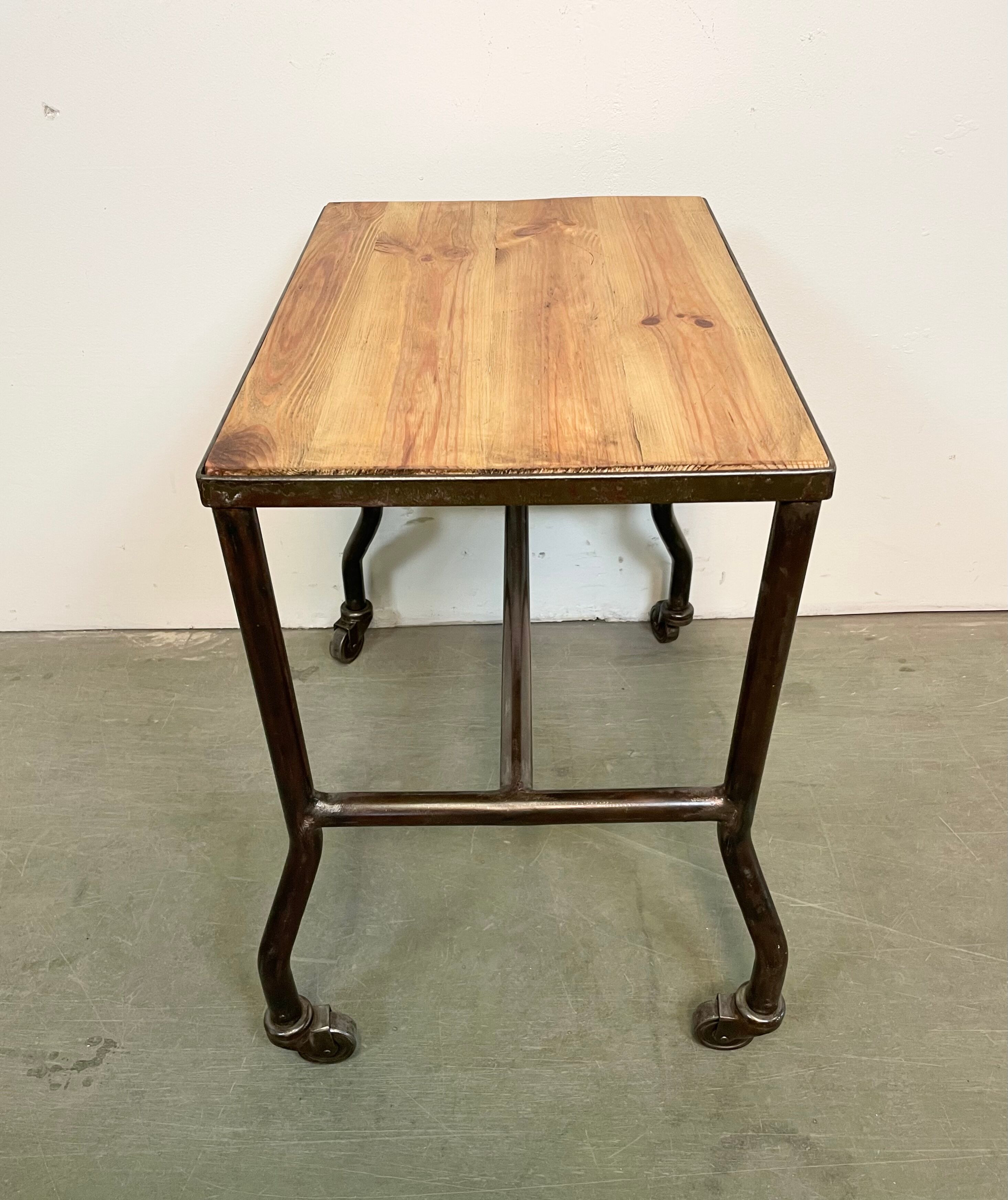 Industrial table on wheels, 1960s
