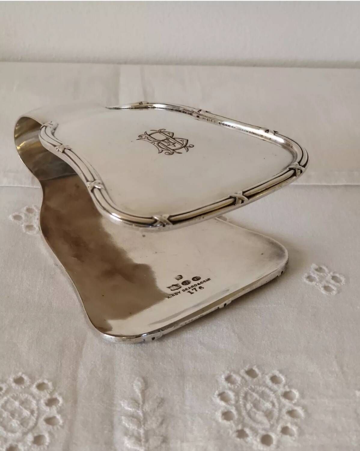 Kirby beard & co silver metal asparagus tongs