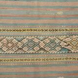Tapis Kilim fait main rouge clair bleu 5x7 158x247 cm