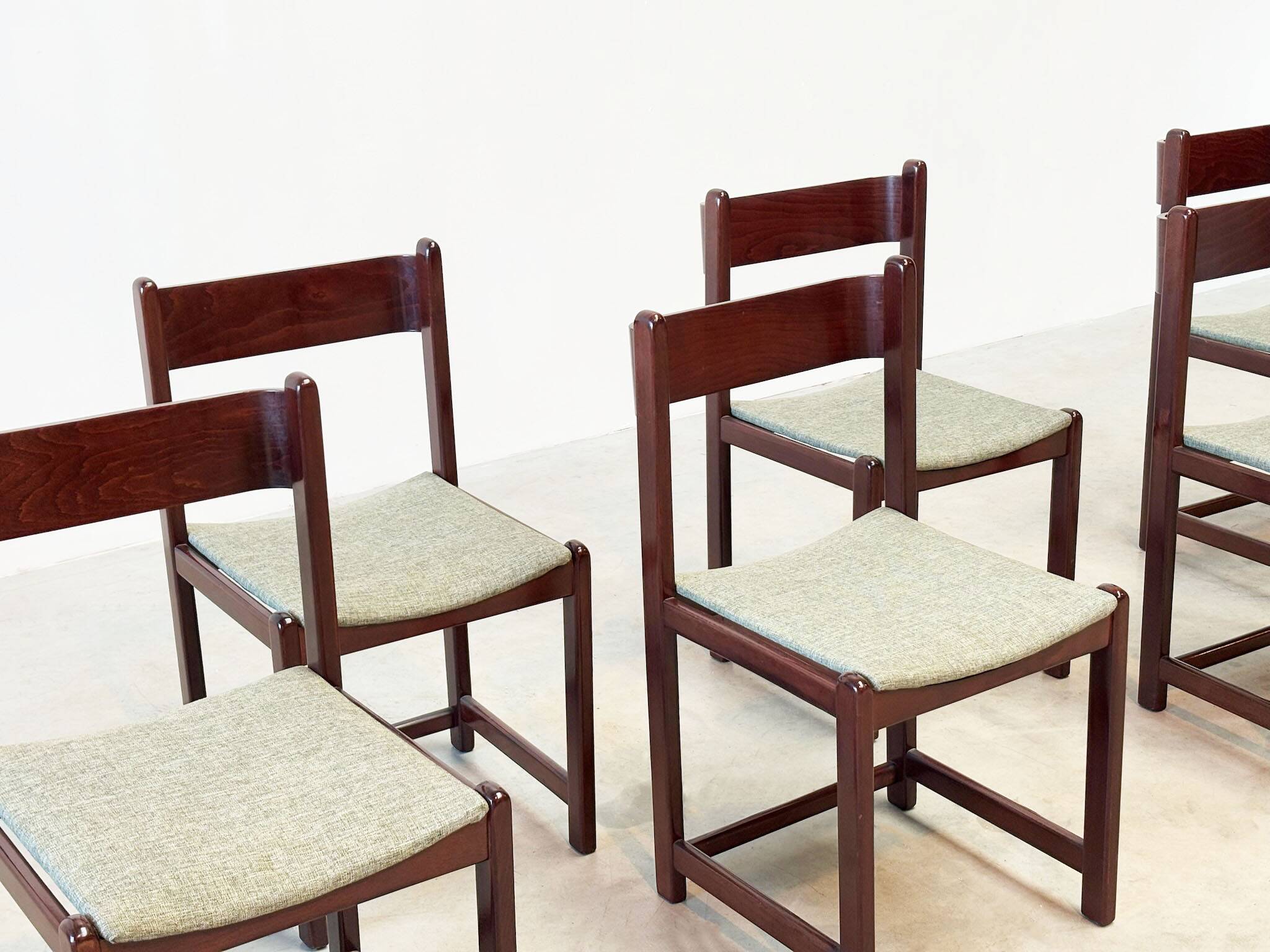 Set of six Italian dining chairs