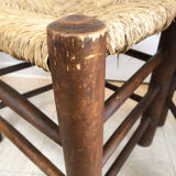 Pair of straw brutalist chairs, 1970