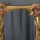 Mirror 1900 art nouveau noodle floral decor gilded wood