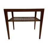 Mid century teak and cane side table by Severin Hansen, Denmark 1950s