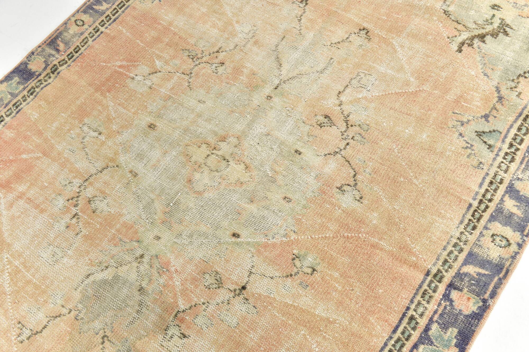 5x8 Peach & Blue Classic Pattern Turkish Vintage Rug, 168x250Cm