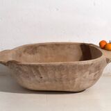 Large antique solid wood bowl (c.1900) #1