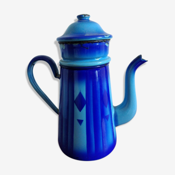 Blue enamelled coffee maker