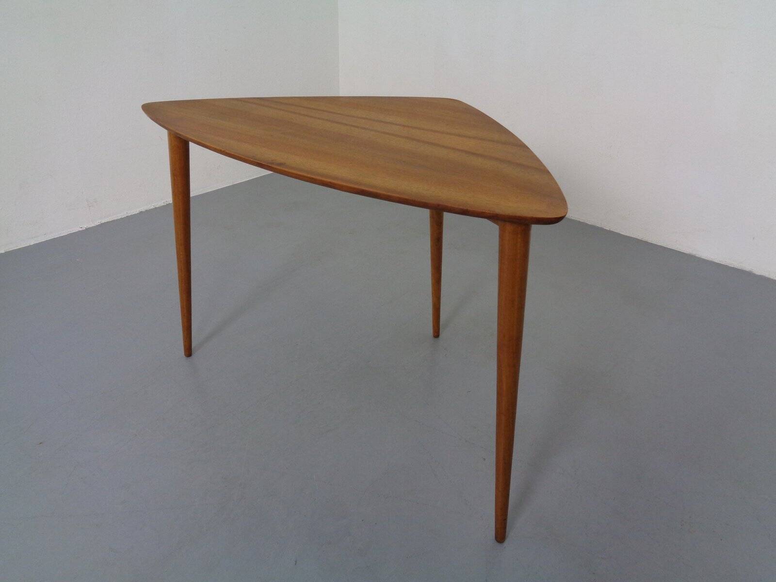 Mid-Century Triangular Teak Side Table, 1960s