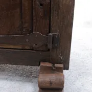 18th-century German primitive cabinet on sledge feet with forged hardware