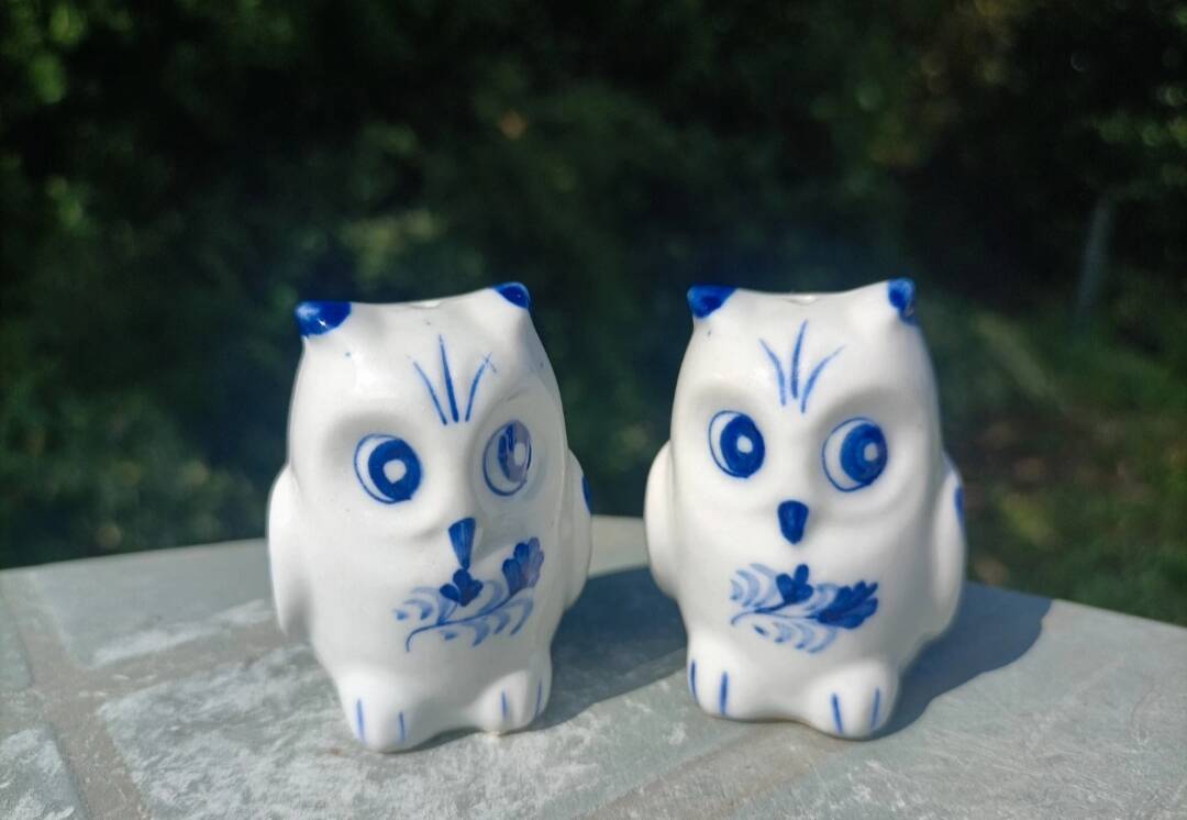 Ceramic Salt and Pepper Shaker Owls