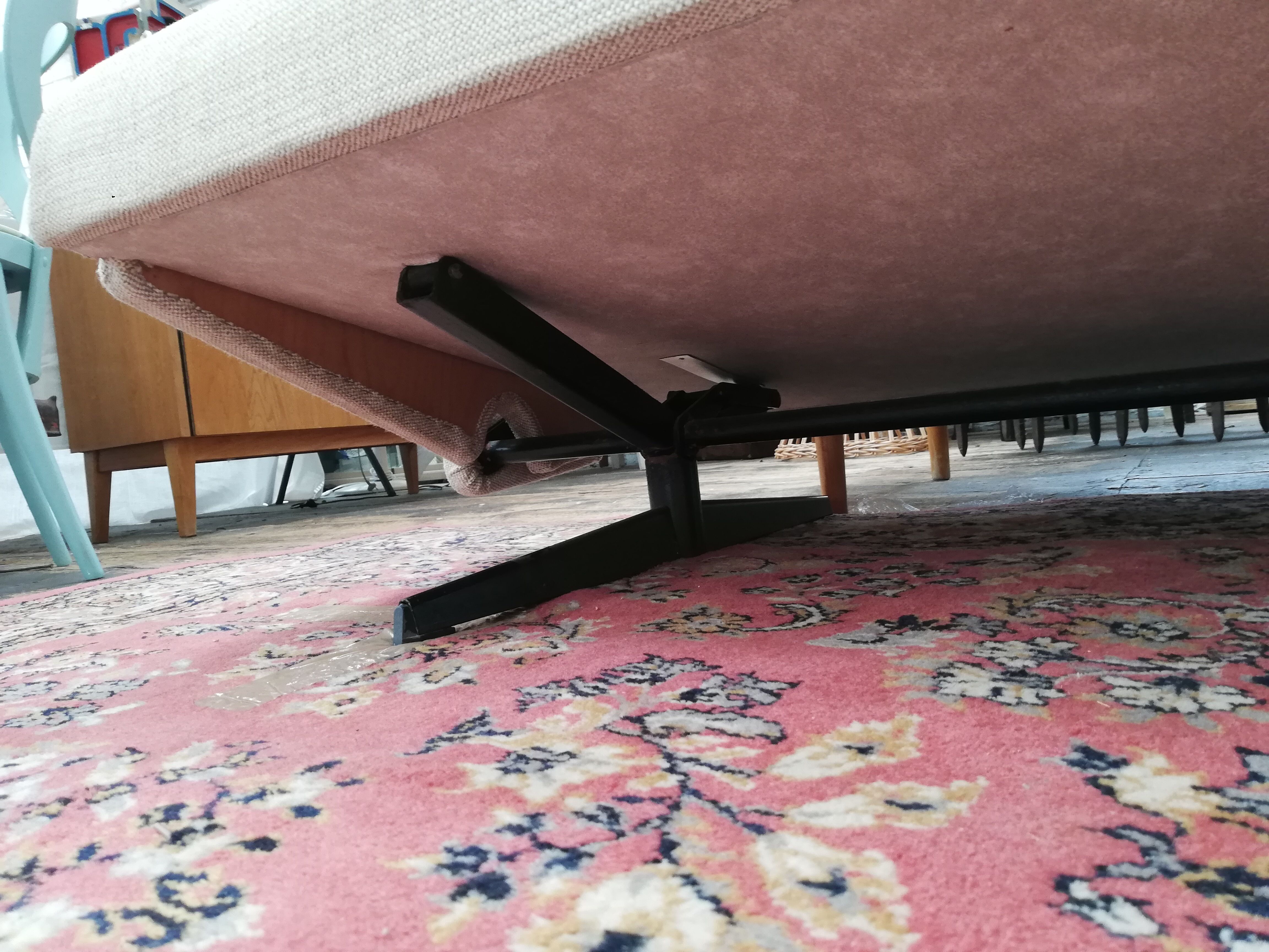 Large vintage convertible sofa bed, 70s, Czechoslovakia