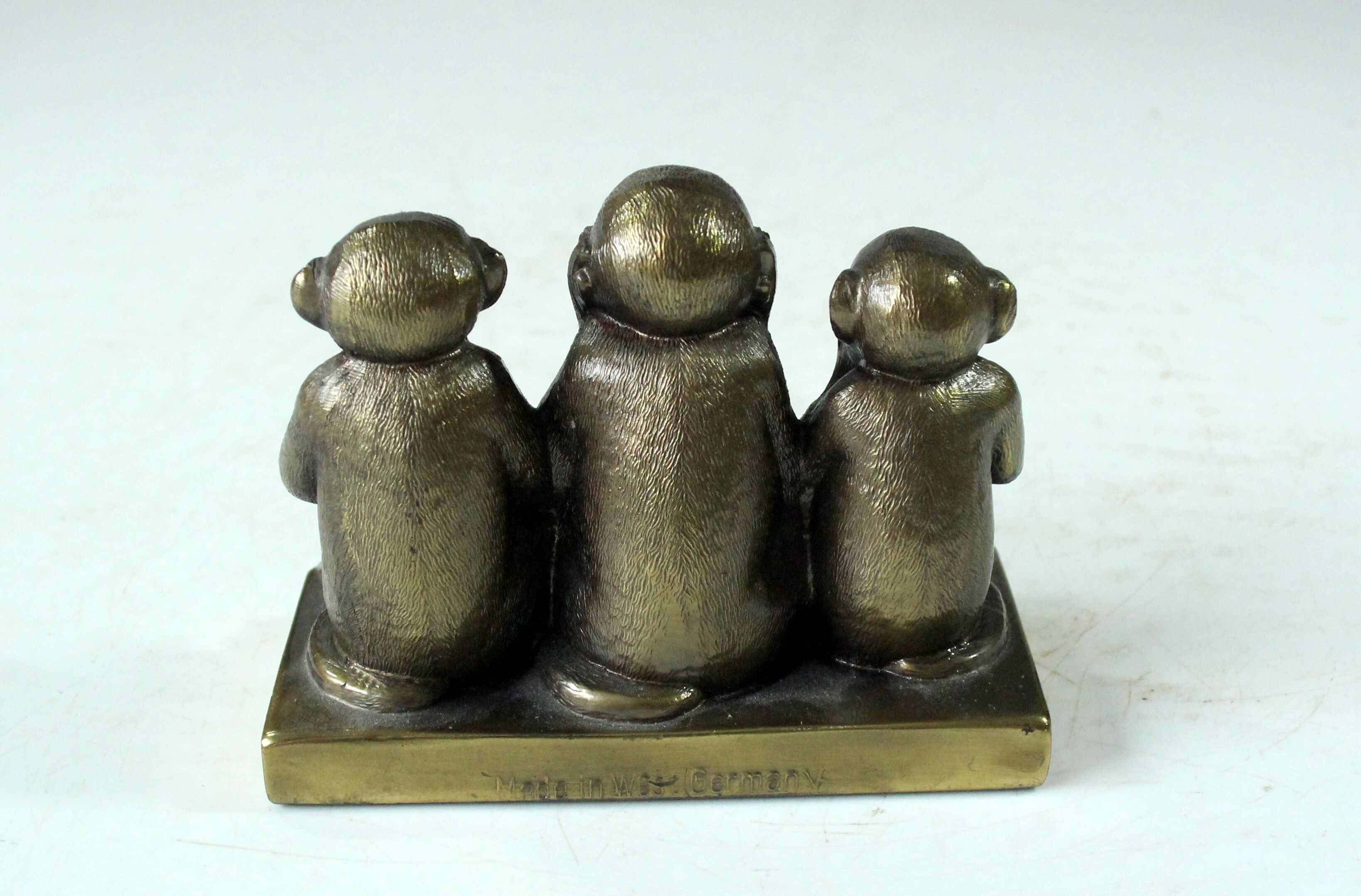 Presse-papiers singes en laiton, figurine, vintage des années 1950