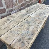 Table industrielle primitive établi en bois naturel brut vintage bohême commerce magasin