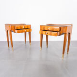 Wooden and brass art deco bedside table 1950