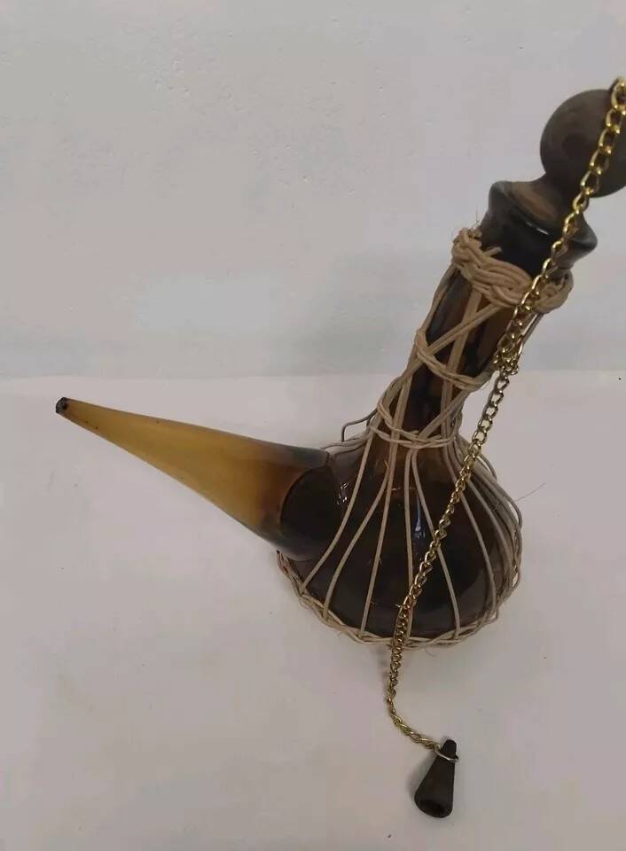 Spanish Decanter, Poron, Wicker Covering