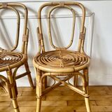 Pair of vintage Italian rattan chairs