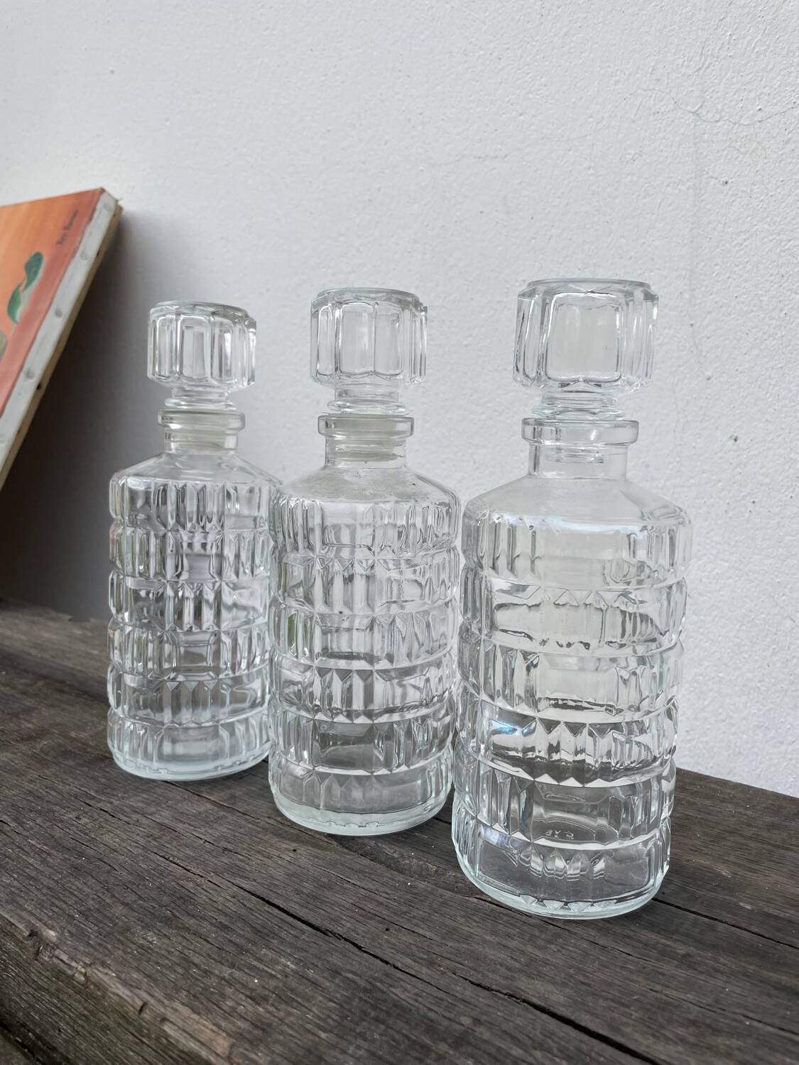 Vintage glass bottles flasks