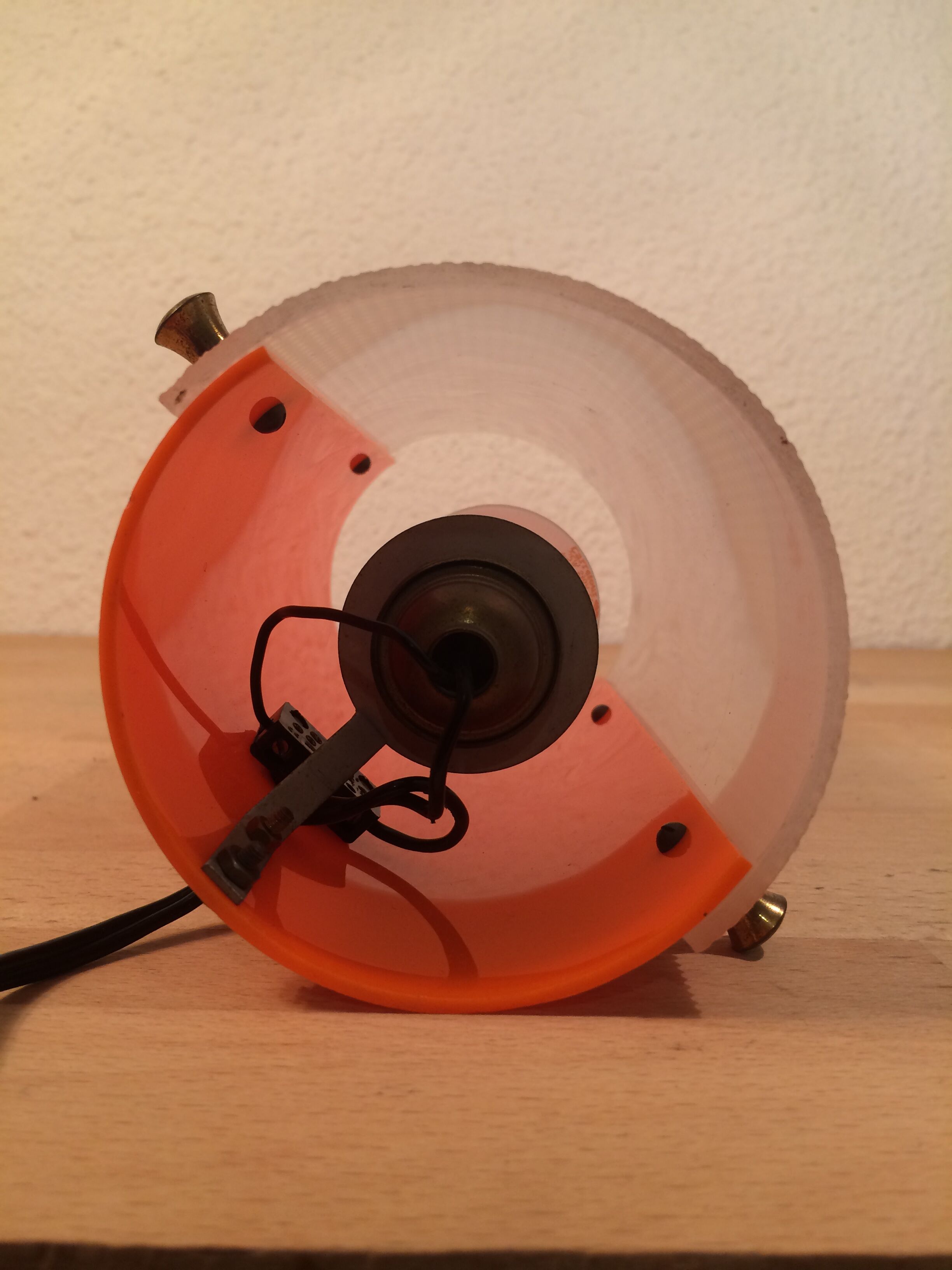 Orange lamp space age 70s cylindrical