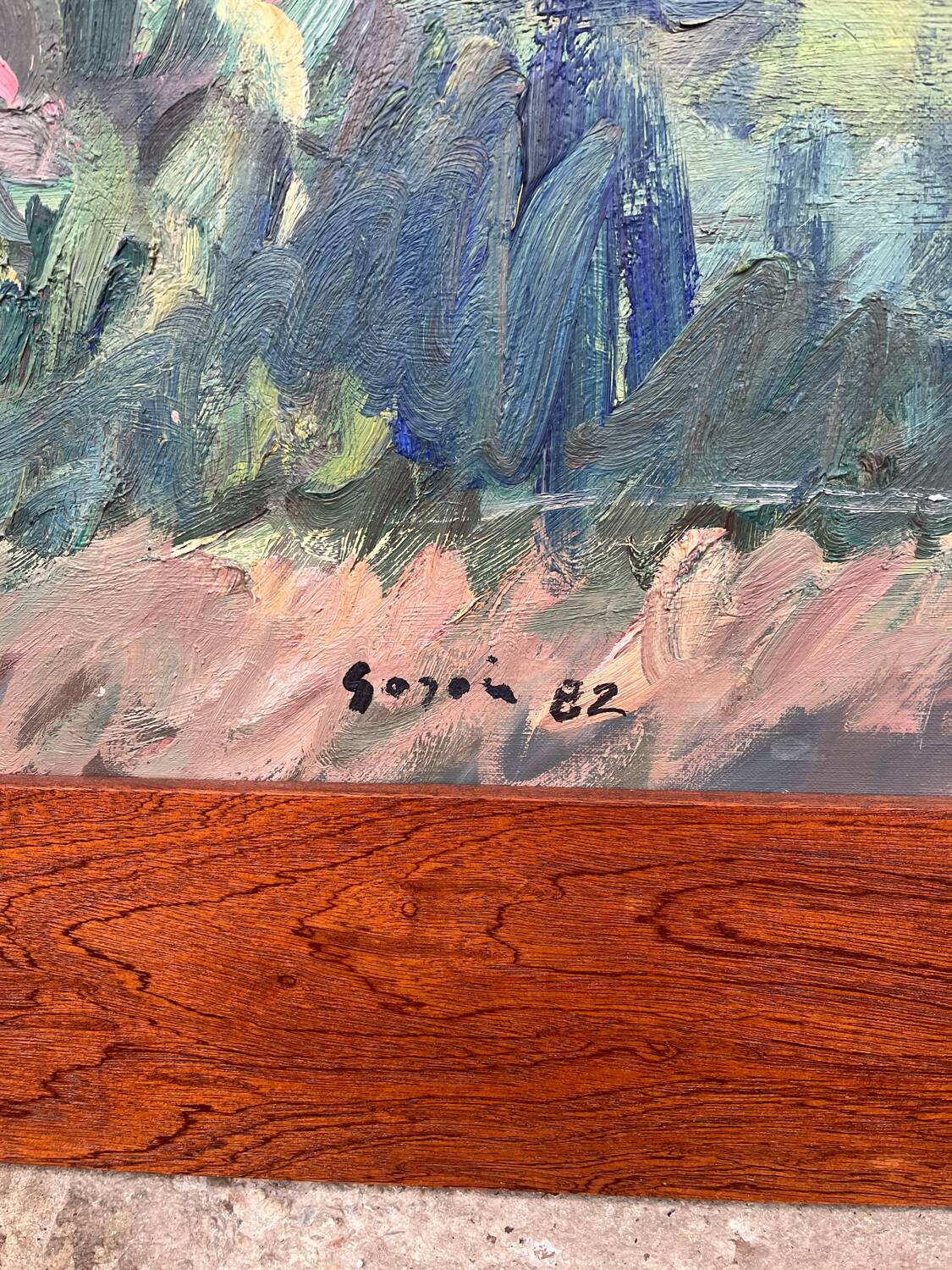 Large painting Les Halles de Paris Pierre Gogois