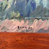 Large painting Les Halles de Paris Pierre Gogois