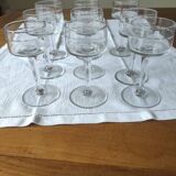 Set of 9 Anjou-style white wine glasses