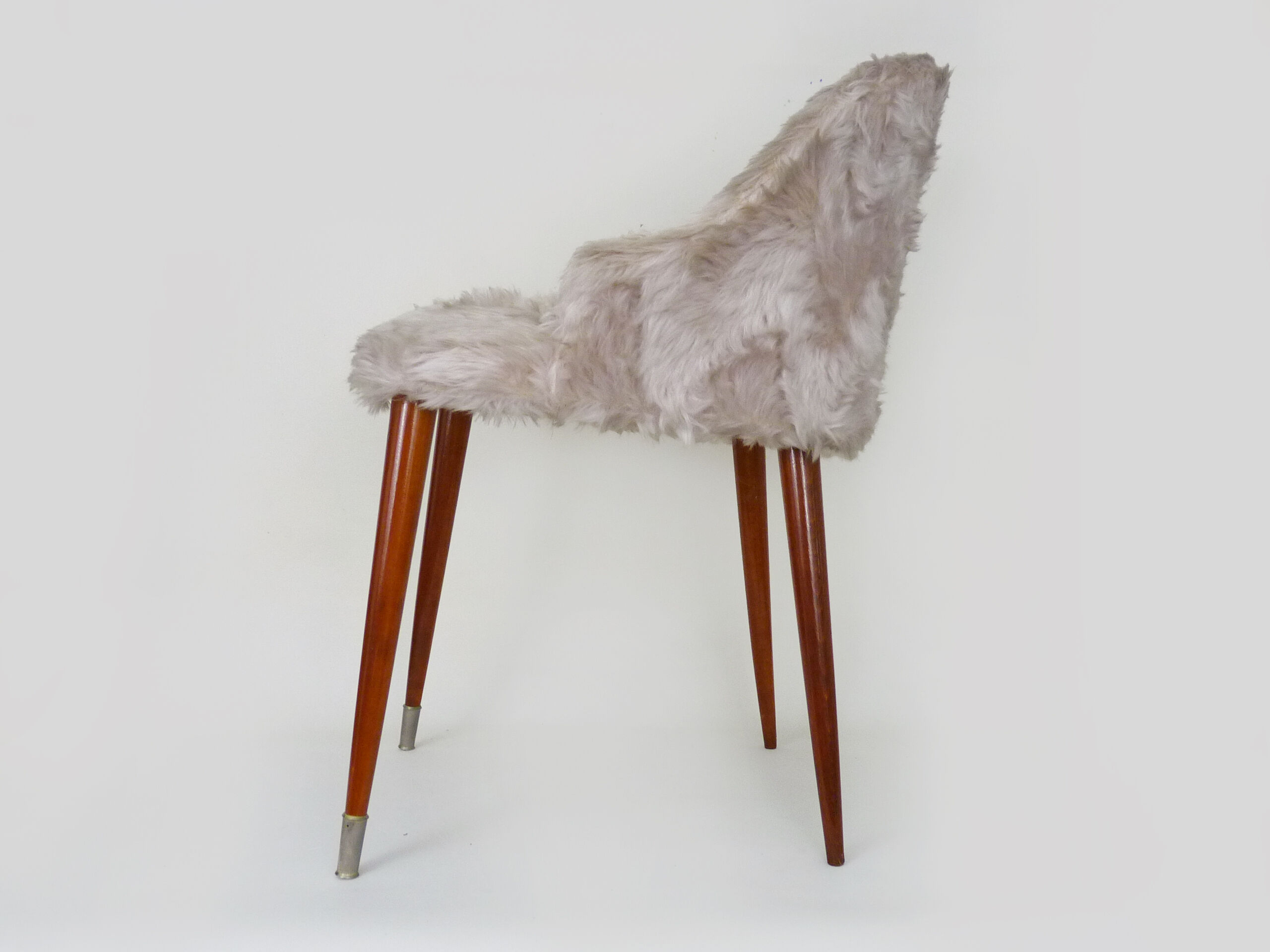Pair of chairs moumoute wooden compass legs year 60