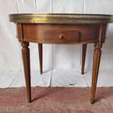 Table bouillote style louis XVI cherry top marble 2 drawers