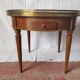 Table bouillote style louis XVI cherry top marble 2 drawers