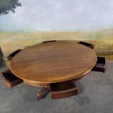 19th century walnut pedestal table with central leg
