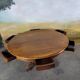 19th century walnut pedestal table with central leg