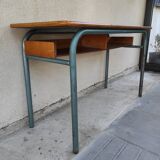 Hitler style 1960 double school desk with locker