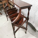 Two-tier mahogany magazine/vinyl rack