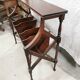 Two-tier mahogany magazine/vinyl rack
