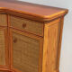 Vintage rattan & wood orange curved sideboard, 1980s