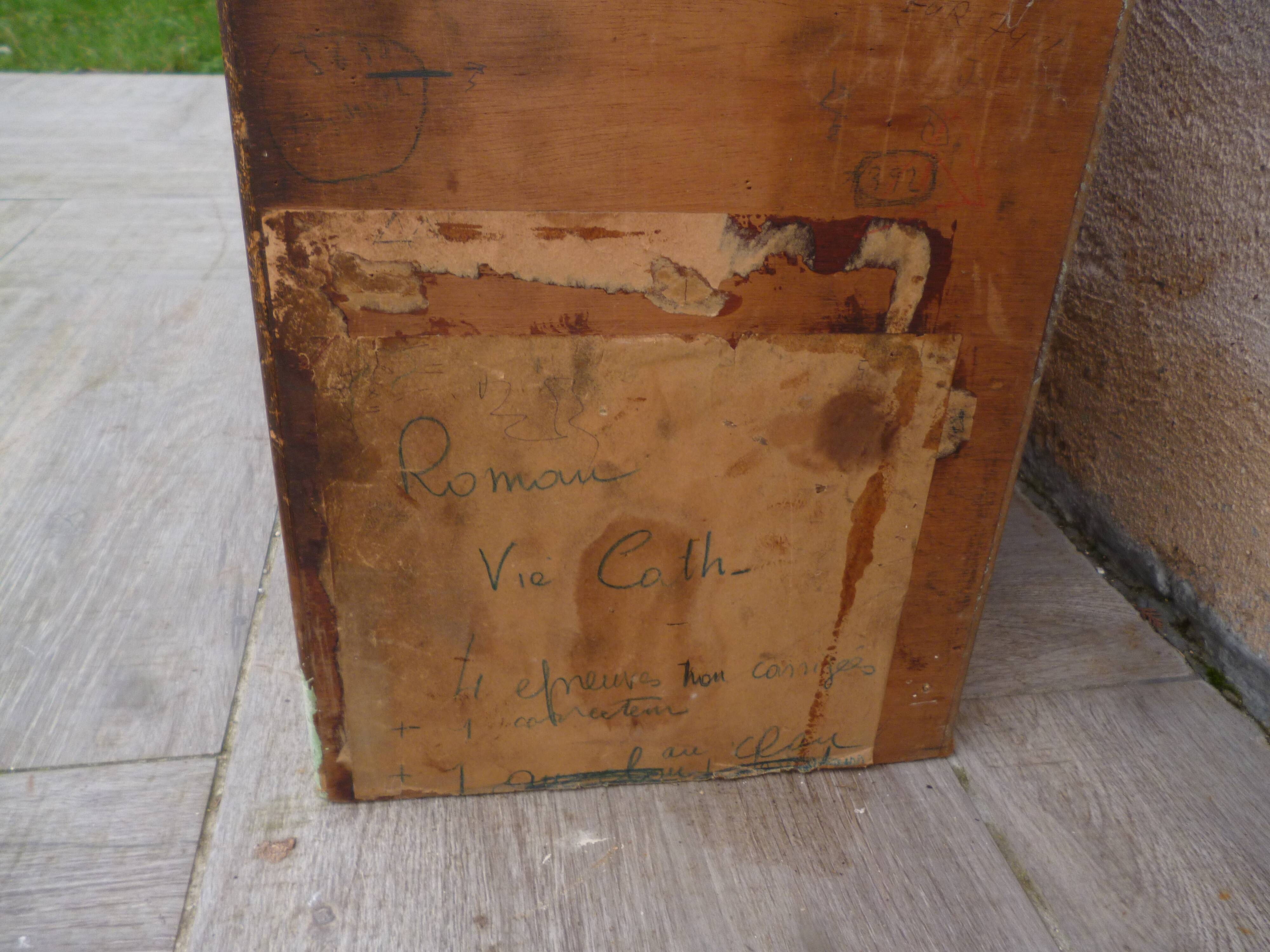 Sorting wood locker cabinet with Vintage labels