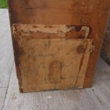 Sorting wood locker cabinet with Vintage labels