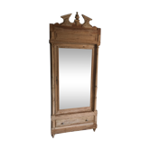 Pine wardrobe with mirror 1900s