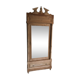 Armoire vestiaire en pin avec miroir des années 1900