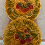 Set of 8 Sarreguemines barbotine dessert plates