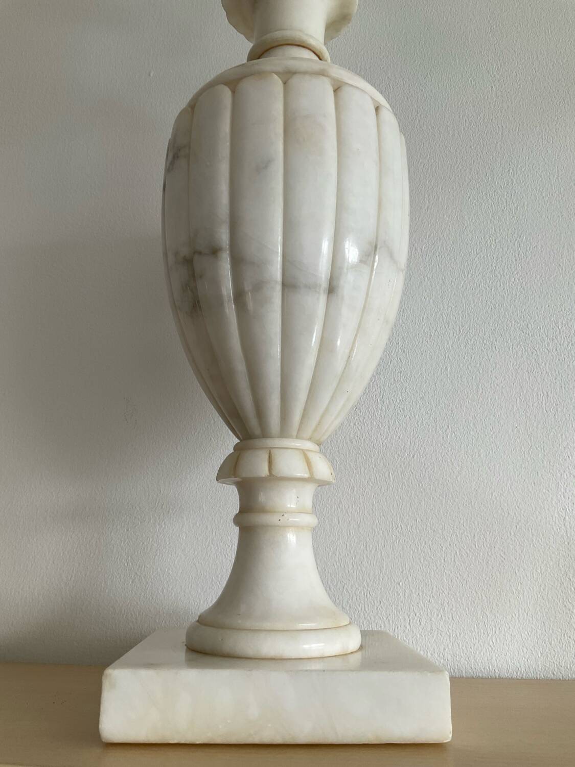 Antique Alabaster Lamp Base Italy 1970s