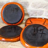 Set of 6 ceramic plates by Gérard Hofmann