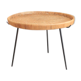 Tripod rattan coffee table, removable top