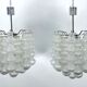 Pair of Mid-Century Murano Bubble Glass chandeliers. Italy 1960s