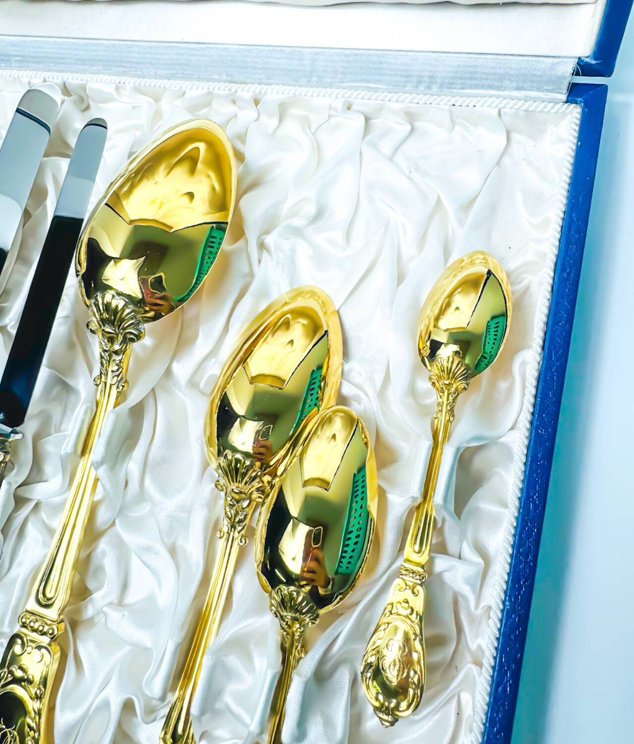 Prestige case for Odiot cutlery, solid silver and gold
